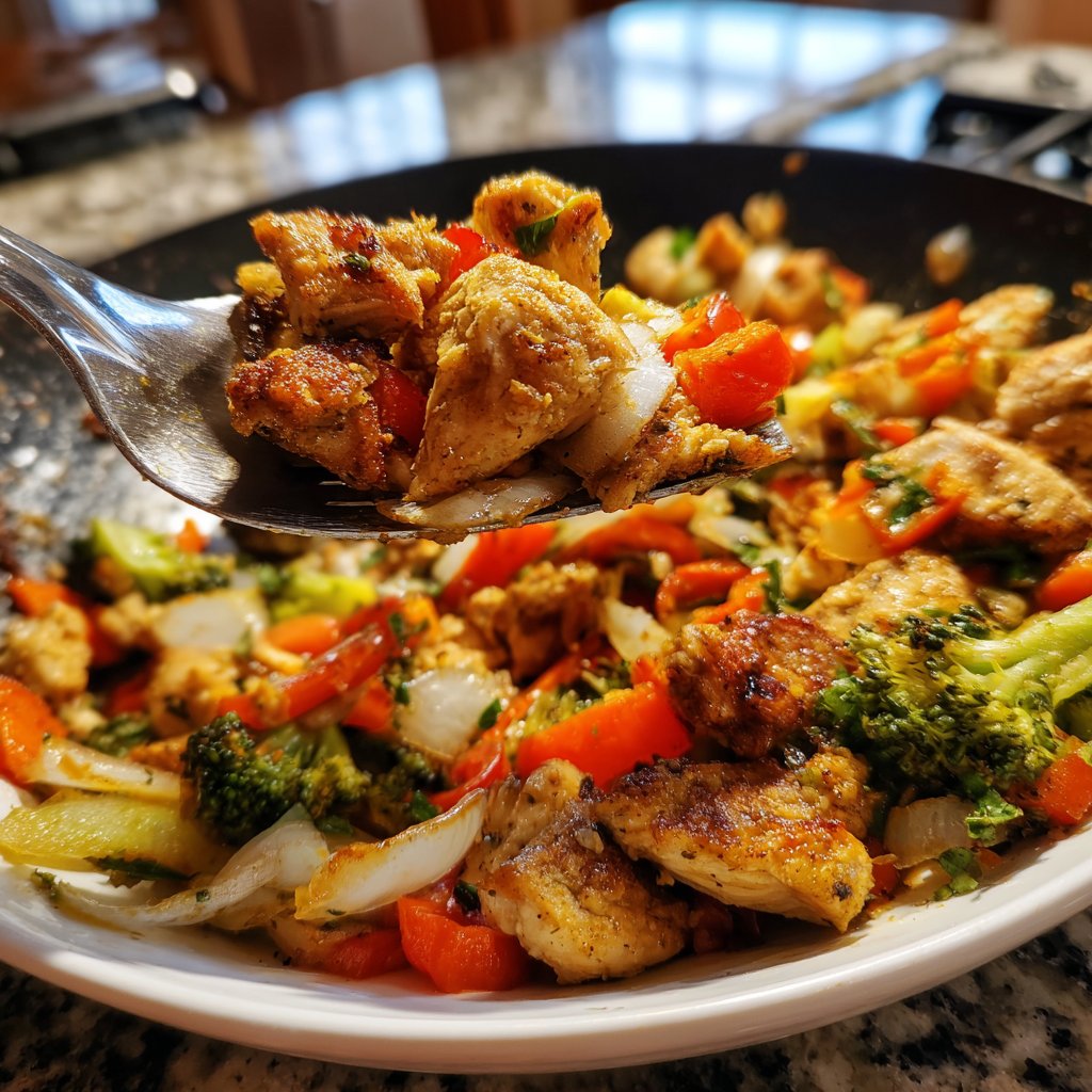 High Protein Hähnchenpfanne mit Gemüse