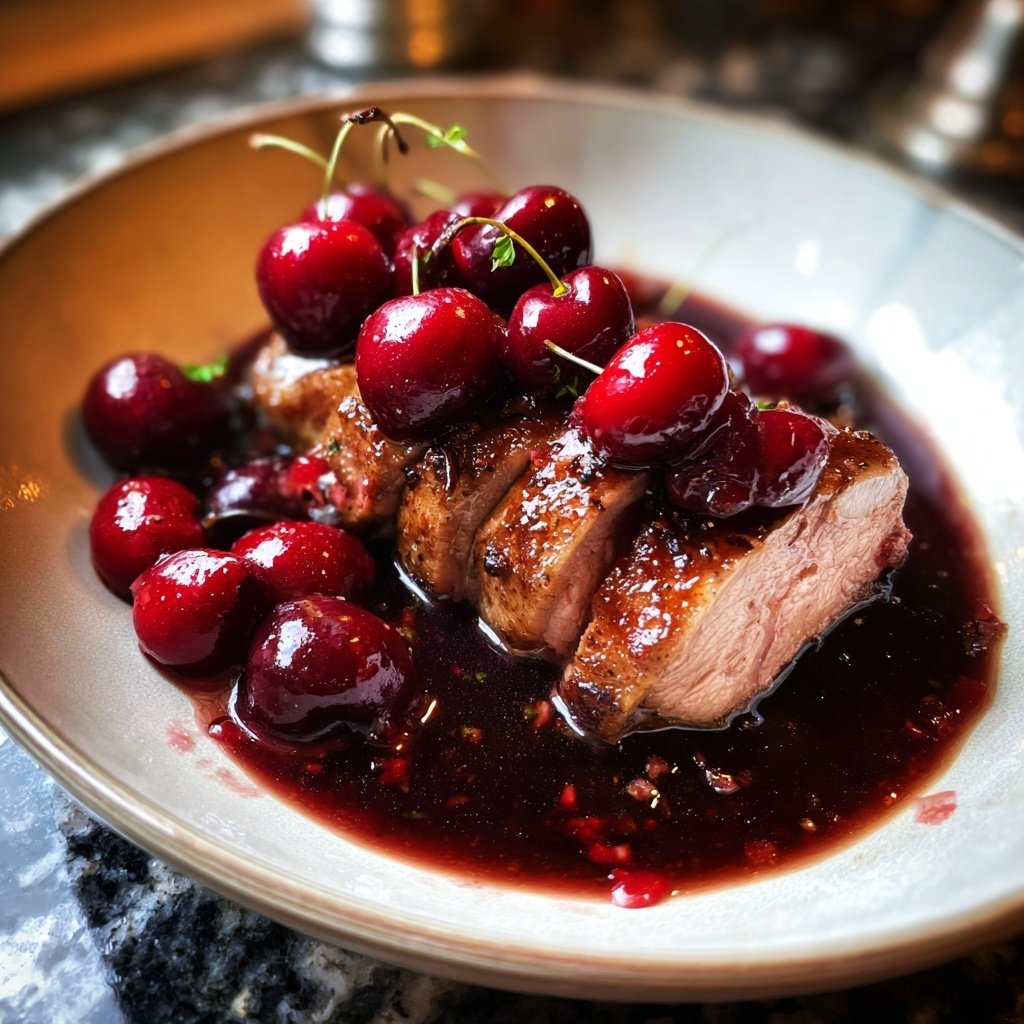 Entenbrust mit Kirschsauce