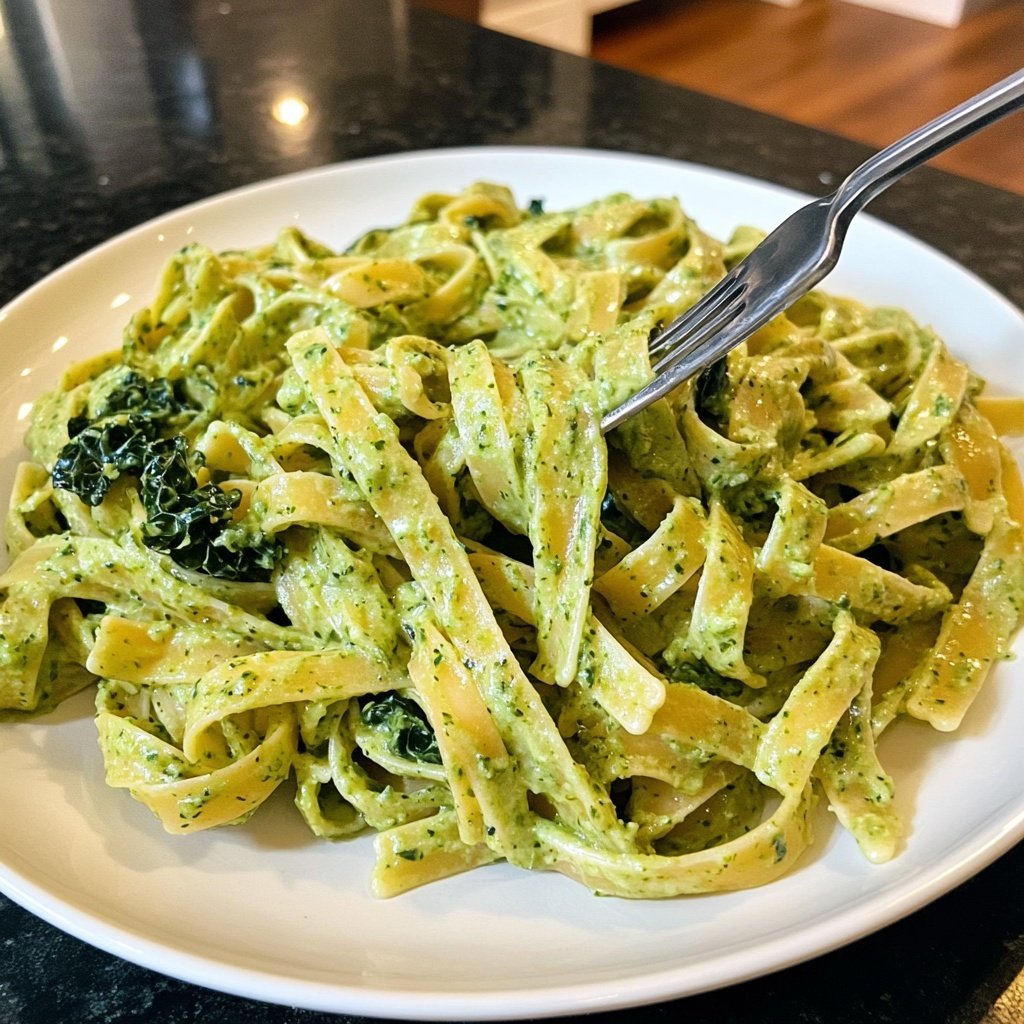 Green Goddess Pasta – mit Spinat und Grünkohl