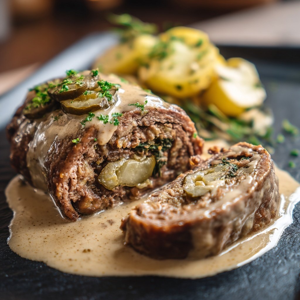 Hausmannskost Rinderrouladen mit Rahmsoße