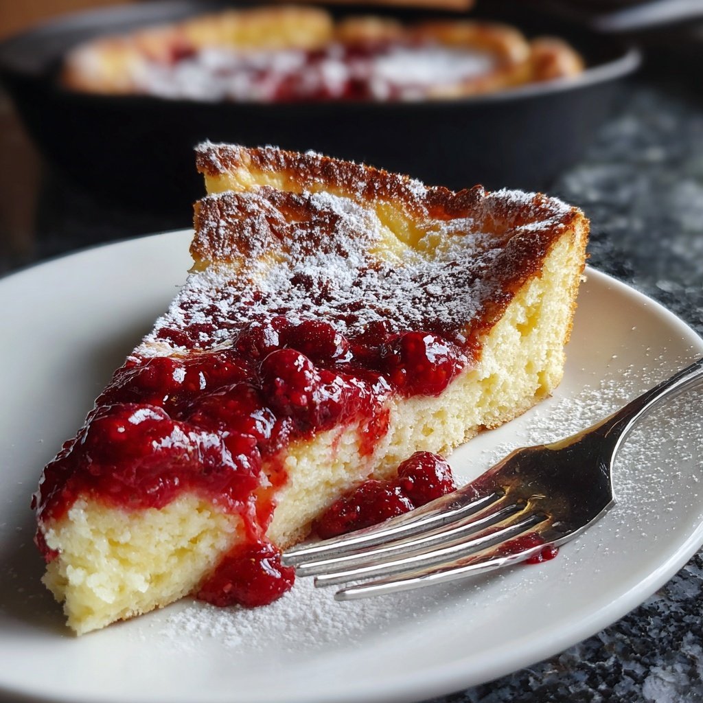 Pfannkuchen mit Himbeerkompott