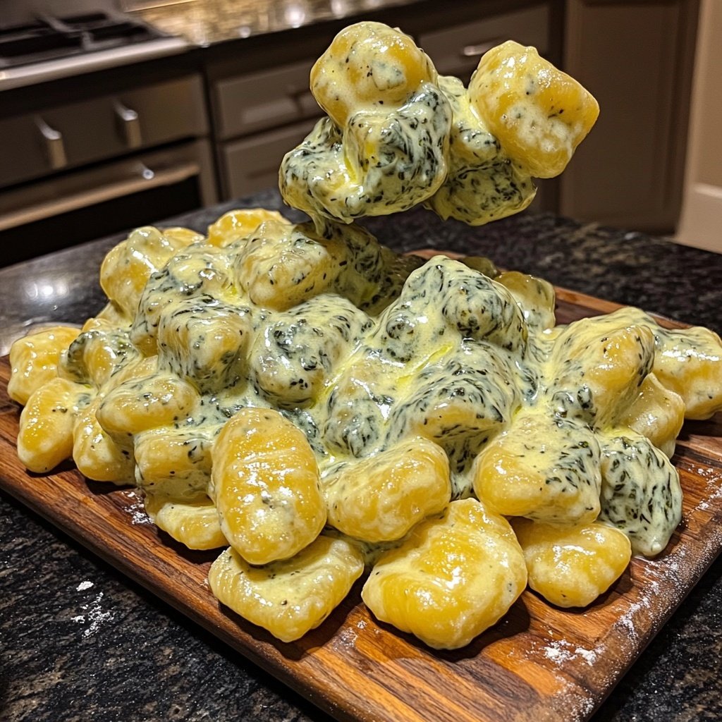 Gnocchi mit Spinat-Sahne-Sauce