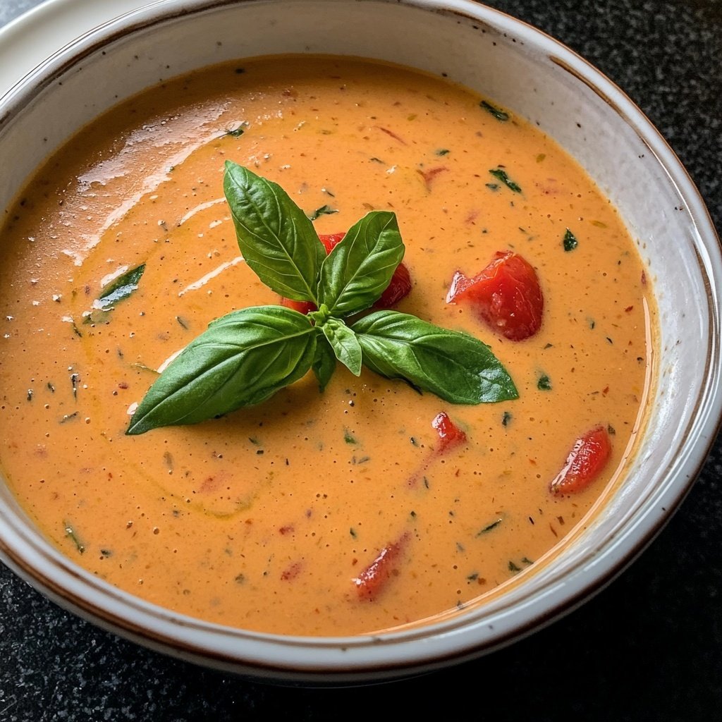 Tomatensuppe mit Basilikum