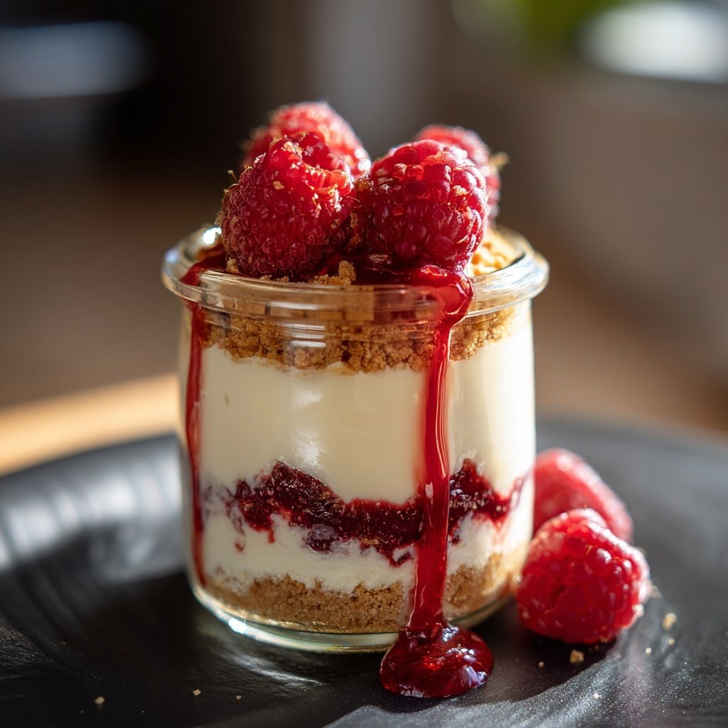 Himbeer-Cheesecake im Glas
